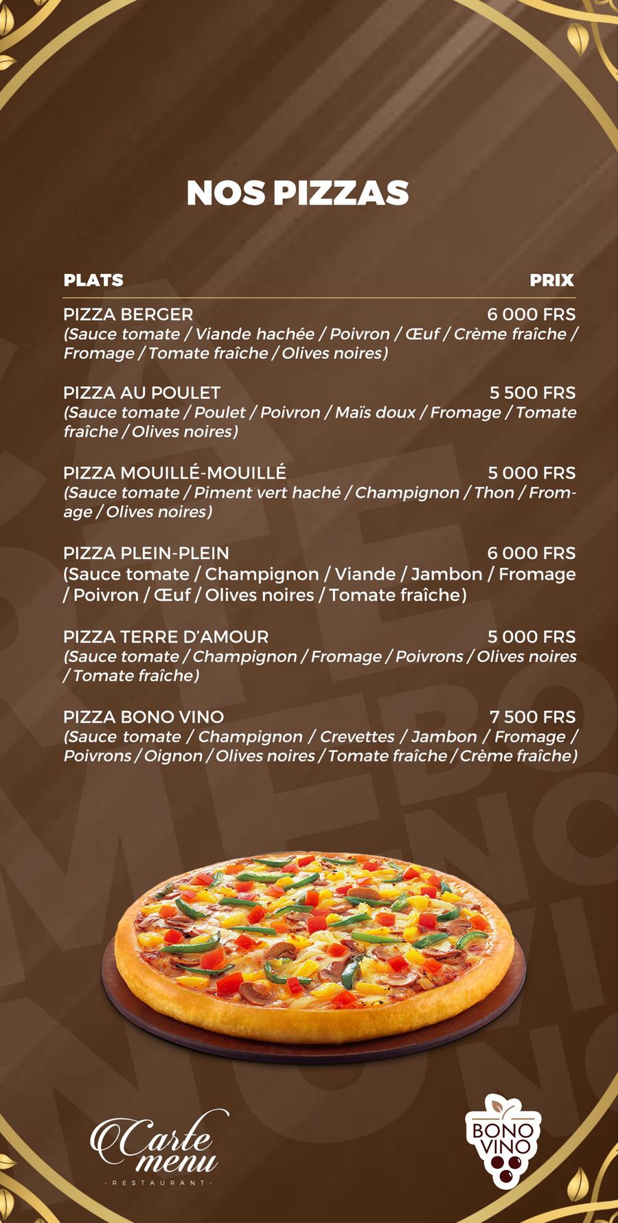 Menu Bono Vino — page 6, garnitures